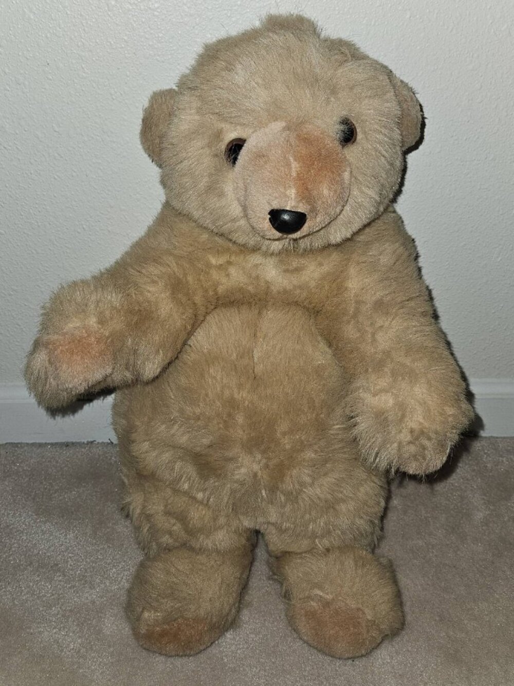 VTG Folktails Folkmanis Tan Bear Plush Hand Puppet 21" Tall Standing Brown